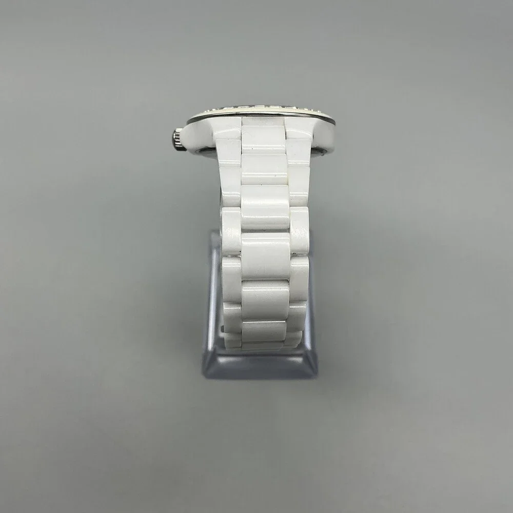 Anne Klein 7633S/2 Womens Watch 35mm Silver Tone White Ceramic New Battery 7